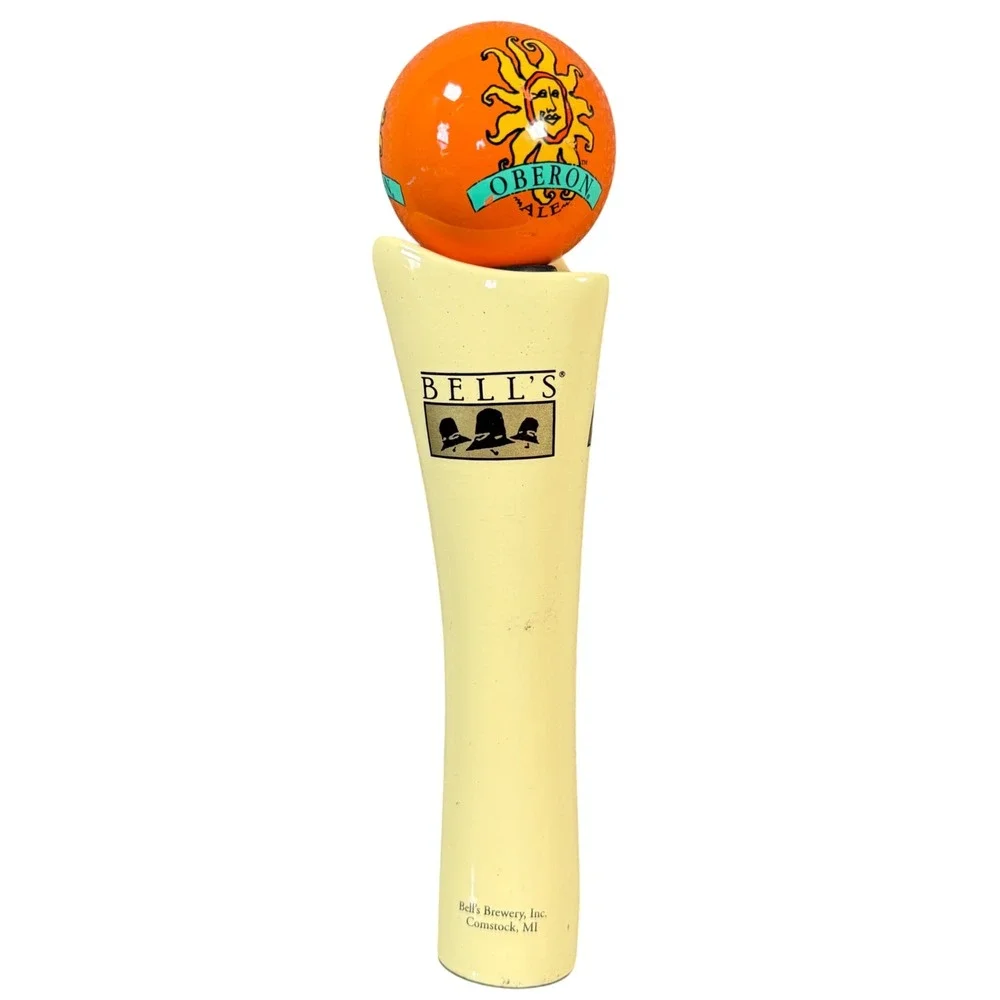 Bell's Oberon Ale Beer Tap Handle Orange Cream Sun Logo Breweriana Barware